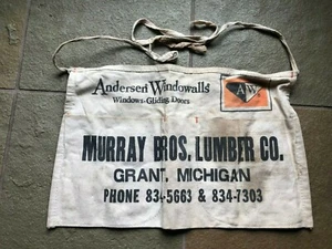 Vintage Canvas Advertising Workshop Nails Apron Murray Bros Limber Co, Grant MI  - Picture 1 of 4