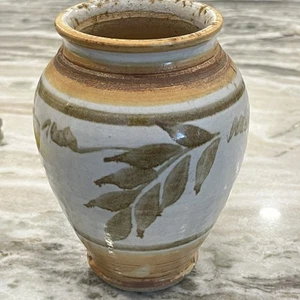 Vintage Studio Kunst Keramik Vase - Handarbeit Russet & Beige Glasur - 6" hoch - Bild 1 von 12