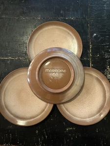 LOT (4) Vintage Frankoma Pottery GG 7" Salad Bread Dessert Plate Light Brown - Picture 1 of 9