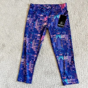 90 Degree by Reflex Damen Leggings Gr. L Cropped Cityscapes Lila Teal Pink - Bild 1 von 7