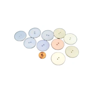 Pastel Colored Round 2-Hole Buttons + 1 White Green Purple - 1-1/8" - Picture 1 of 7