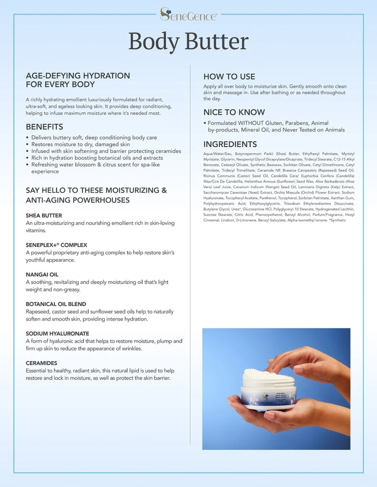 ✨ Shea Butter Body Cream SeneGence Skincare SeneDerm SeneCosmetics NEW/SEALED - Image 1 of 1