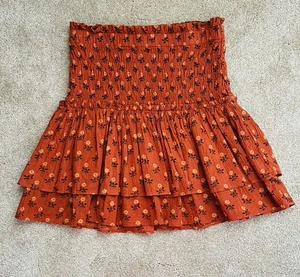 Madewell gesmokter Stufen-Minirock zum Überziehen in Wild Calendula Größe XS - Bild 1 von 4