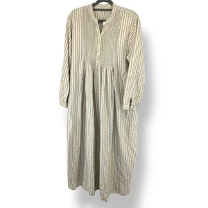 LL Bean Dobby Nachthemd Flanell Biesen Damen Medium Baumwolle Schlafkleid - Bild 1 von 8