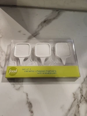 Ceramic Cheese Markers Labels Signs Erasable Pen White Herbs Pie Food Network 3 - Image 1 of 4