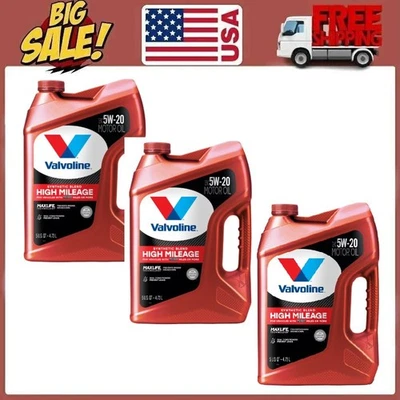 🔥3 PACK🔥 Aceite de motor Valvoline alto kilometraje MaxLife 5W-20 mezcla sintética 5 cuartos de galón Foto 1 de 4