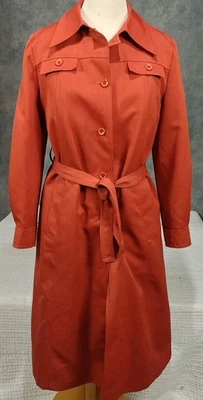 Vintage Forecaster Boston Button Down Trench Coat w Wool Liner/Belt, Size 13/14 - Image 1 of 4