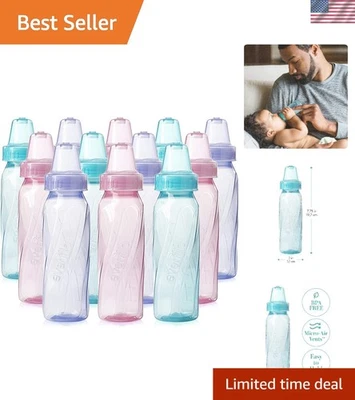 Paquete de 12 biberones tintados clásicos, sin BPA, 8 OZ - rosa/lavanda/verde azulado Foto 1 de 4