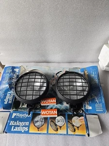Vintage Raydyot Halogen Fog Lamps with Grilles + Wotan Bulbs – NOS – Made in UK - Picture 1 of 17