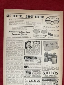 Mitchell’s  Shooting Glasses  1954 Print Ad Yellow Lens Advertisement - Picture 1 of 3