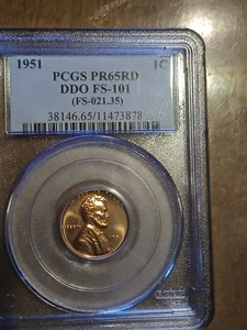 1951 lincoln wheat cent proof PCGS PR65RD DDO FS-101 - Picture 1 of 2