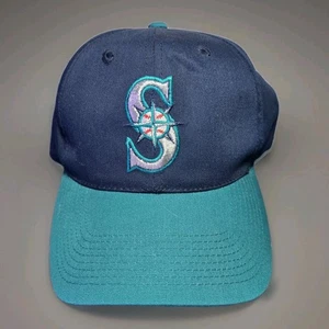 Vintage 90s Seattle Mariners Snapback Hat Plain Logo MLB Outdoor Cap New - Bild 1 von 4