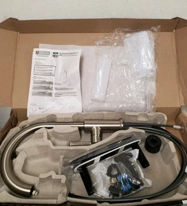 *NO SPRAY HEAD* Delta Emery Stainless Pull Down Sprayer Faucet & Soap Dispenser - Picture 1 of 10
