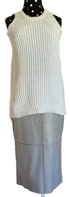 Dolce&Gabbana-FALDA RARA De Colección Negra/Blanca Pata de Gallo Cuero Oveja-Talla 38 Foto 1 de 4