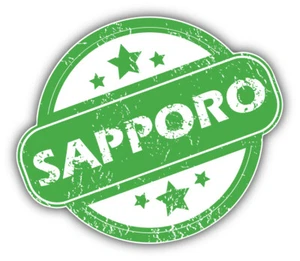 Sapporo Grunge Rubber Travel Stamp Car Bumper Sticker Decal - ''SIZES'' - Picture 1 of 1