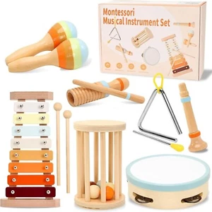 Musical Instruments Set Montessori Wooden for Toddlers Kids Education Gift - Picture 1 of 8