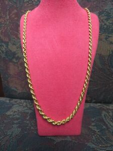 Stunning  14 K YELLOW GOLD Rope  Chain   7.5 gr  18"  