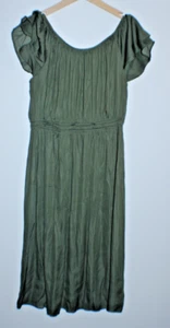Vestido para mujer Loft grande verde 42" pecho 45" T2B manga con volantes - Imagen 1 de 6