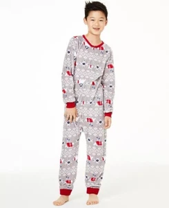 Family Pjs Kids Polar Bear Pajamas, Gray, XS(4-5) - Picture 1 of 3