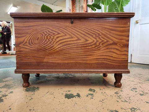 19th Century Grain Painted Blanket Chest Circa1830 Pennsylvania Folk Art Cover