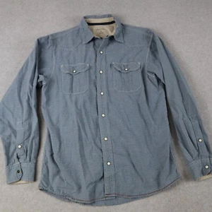 Bob Timberlake Shirt Mens Medium Western Pearl Snap Blue Check Long Sleeve - Picture 1 of 6