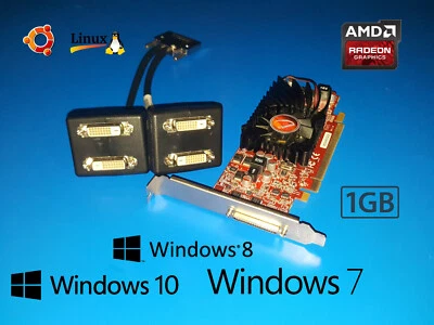 Windows 10 Dell Optiplex 755 760 780 790 960 990 1GB 4-Monitor DVI Video Card  - Image 1 of 3