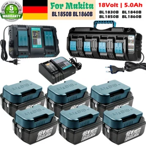 für Makita 18V Akku BL1850B BL1860B 6Ah BL1830B Li-ion Ersatzakku LXT Ladegerät - Bild 1 von 47