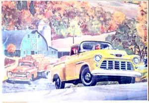 1955 Chevrolet Task-Force Trucks Poster Board 19"x13" Classic Americana Vintage - Bild 1 von 2