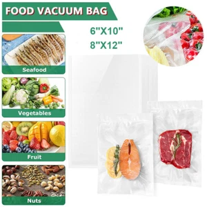 100-1000 bolsas selladoras al vacío pinta precortada 6" X 10" cuartos 8" X 12" ahorro de alimentos - Imagen 1 de 8