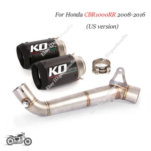 Slip On For Honda CBR1000RR 2008-2016 Exhaust System Mid Link Pipe 61mm Muffler - Picture 1 of 12