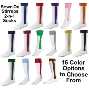 NEW! 2 in 1 Stirrup Sport Socks Baseball Softball Football in Your Color/Size! - Picture 1 of 1