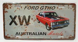 FORD XW GT HO Australian Muscle Rustic Number Plate Size TIN SIGN 30cm x 15cm