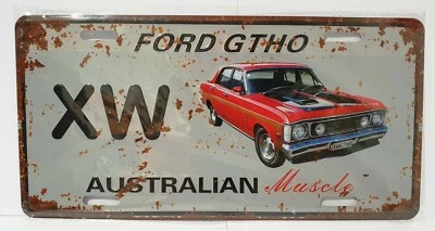 FORD XW GT HO Australian Muscle Rustic Number Plate Size TIN SIGN 30cm x 15cm - Image 1 of 2