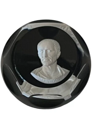 Pisapapeles de vidrio Franklin Mint Baccarat camafeo estatuilla Julio César Roma regalo Foto 1 de 4