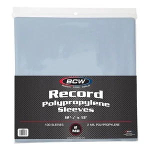 100 Clear Plastic LP Outer Sleeves 2 Mil. HIGH QUALITY Vinyl Record Album Covers