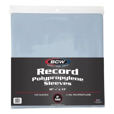 BCW 100 Clear Plastic LP Outer Sleeves 2 Mil. HIGH QUALITY Vinyl Record Album Covers