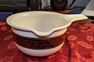 Araba Kardia handled small serving bowl gravy with spout 7" 66 brown stripe - Picture 1 of 6