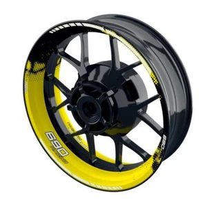 Pegatina de llanta para KTM Duke 690 DOTS Wheelsticker moto amarillo - Imagen 1 de 6