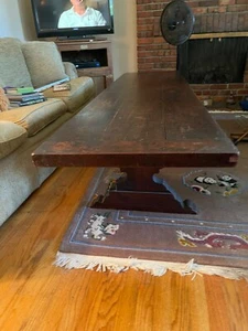Antique 1700s? French Oak Monastery Table Two Heights 92 1/4 x 23" - 20" or 28" - Picture 1 of 9