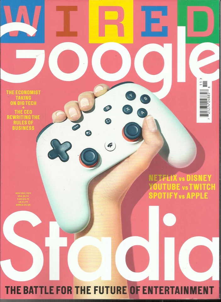 WIRED  MAGAZINE,  GOOGLE * STADIA     NOVEMBER / DEEMBER, 2019   UK EDITION - Image 1 of 1
