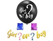 36" Gender Reveal Unisex Girl Or Boy Party Decorations Helium Confetti Balloons