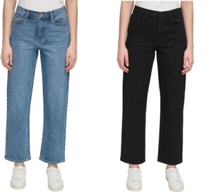 Calvin Klein Women High Rise Straight Leg Jean - Picture 1 of 29