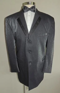 MEN'S CLAIBORNE GRAY METALLIC POLY BLEND 3 BUTTON TUX COAT SIZE 48R - Picture 1 of 7