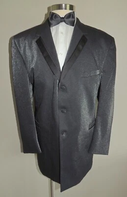 MEN'S CLAIBORNE GRAY METALLIC POLY BLEND 3 BUTTON TUX COAT SIZE 48R - Image 1 of 4