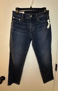 NWT GAP Girlfriend Mid Rise Dark Wash Denim Jeans Women’s 25 0P Inseam 23” - Picture 1 of 9