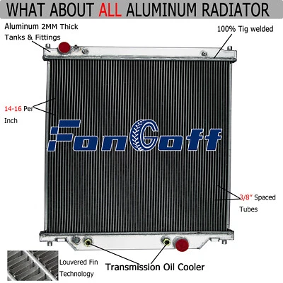 Aluminum Radiator Fit 03-2007 Ford F-250/F350/F450/F550 Powerstroke 6.0L V8 AT, Foto 1 de 4