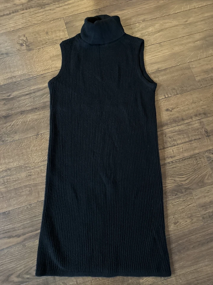 Vestido Suéter Forever 21 Sin Mangas Cuello Alto Negro Talla Mediana Foto 1 de 4