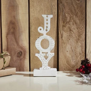 JOY Carved Letter Wooden Sign 10.25x4x2 - Picture 1 of 12