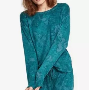 Jenni Damen kuscheliger Pyjama Oberteil XL grün dezent Batik - Bild 1 von 4