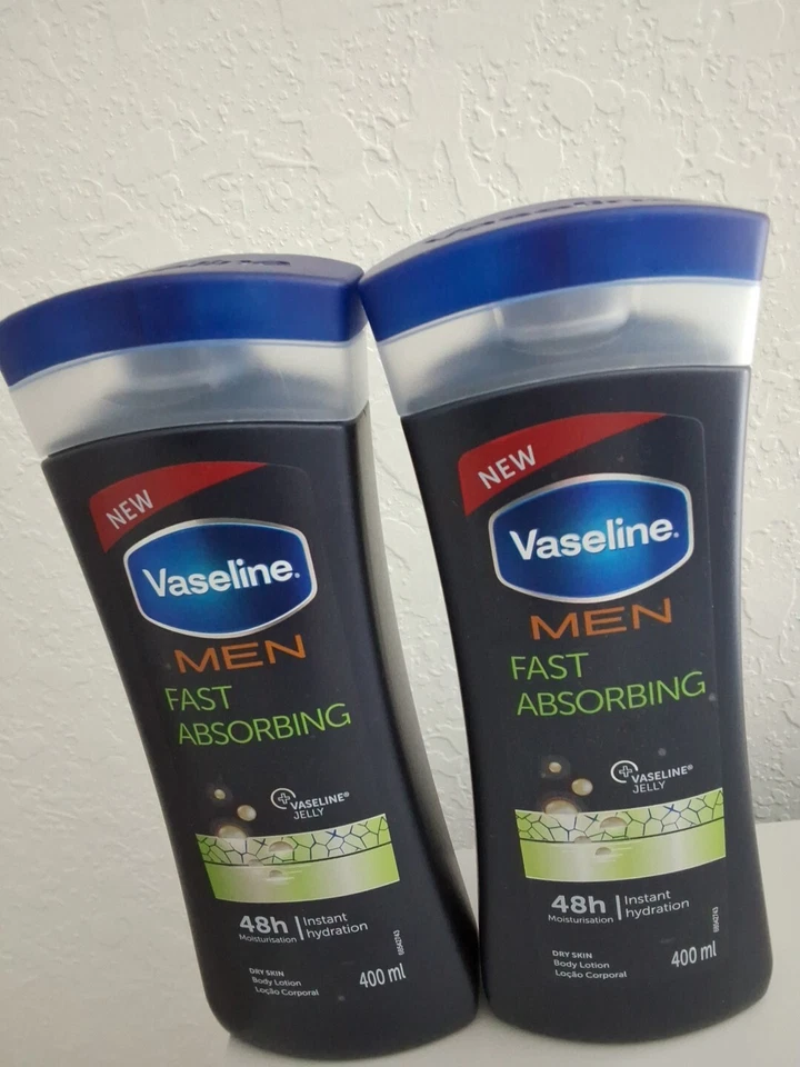 2 X Vaseline Men Fast absorbing Instant Hydration 48h Moisturisation 400 ml Each - Image 1 of 1